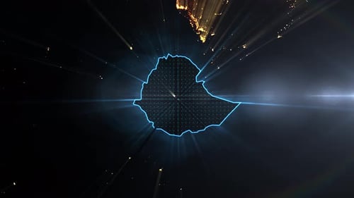 Realistic Earth Night Shining Country Ethiopia