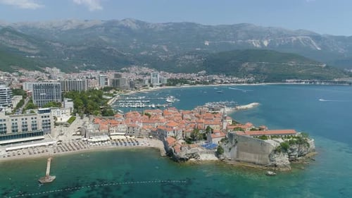 Aerial View of Old Budva in Montenegro