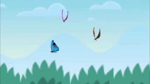 Colorful Butterflies Flying Loop Animation Transparent Background