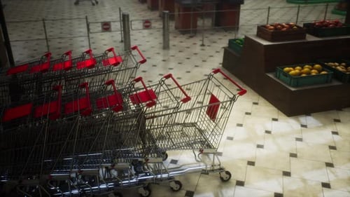 Empty Closed Supermarket Due Covid19 Coronavirus Epidemic