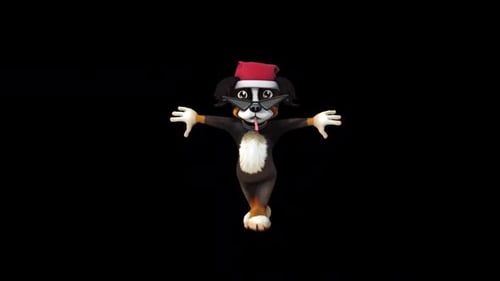 Funny Cartoon Dog Character Walking Loop Animation