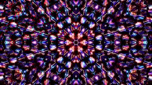 Abstract Glowing Kaleidoscope Pattern Loop Background