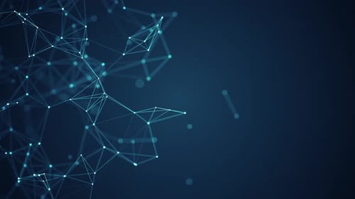 Abstract Blue Digital Network with Connecting Plexus Lines and Dots