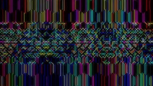 Abstract Geometric Neon Glowing Lines Background Loop
