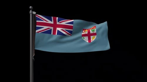 Realistic Fiji National Flag Waving Animation