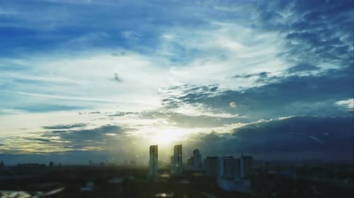 Time lapse landscape sunset sunrise and twilight cloudy sky on morning and evening