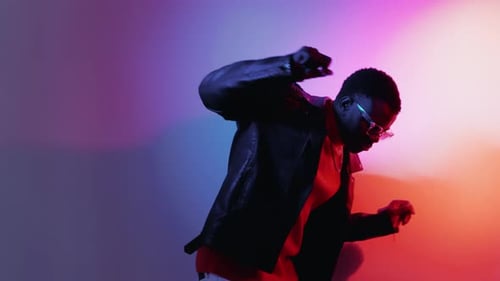 Funny Dance Funky Mood Happy Man Neon Gif Loop