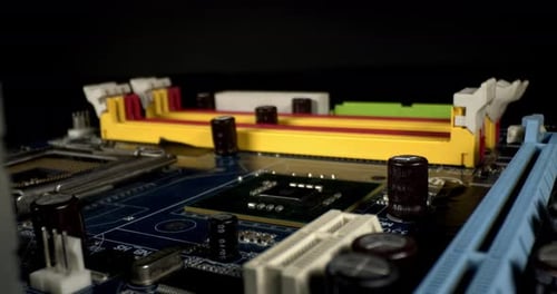 Close Up Of Computer Motherboard Dolly