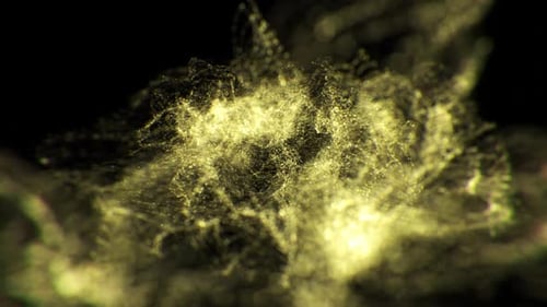Dynamic Abstract Gold Glowing Particles Background