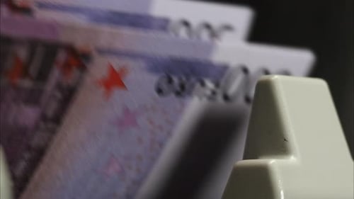 Counting Euro Banknotes With Currency Counter