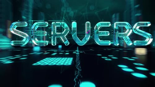 Futuristic Technology Data Network Servers Title Sequence