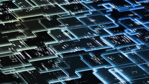 Abstract Futuristic Digital Data Flow Grid Loop Background