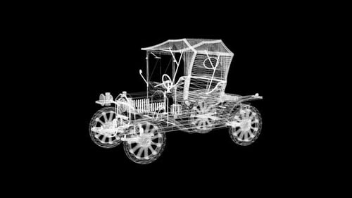 Wireframe Coche antiguo con estilo antiguo