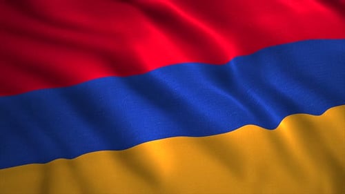 Armenia National Flag Waving Realistic Loop
