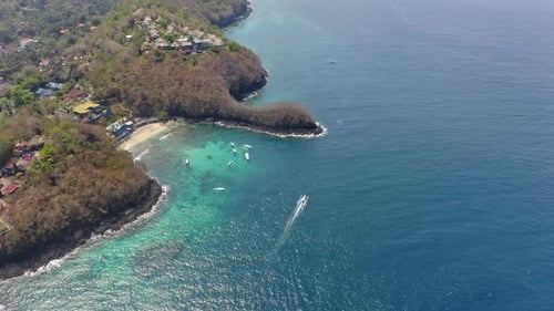 Island in Bali, Indonesia with Beautiful Crystal Clear Sea Waters