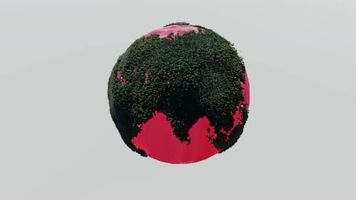 The earth rotates with a sea of blood