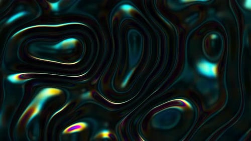 3D Abstract Iridescent Wavy Animation Loop