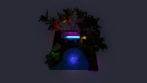 Isometric beachfront forest