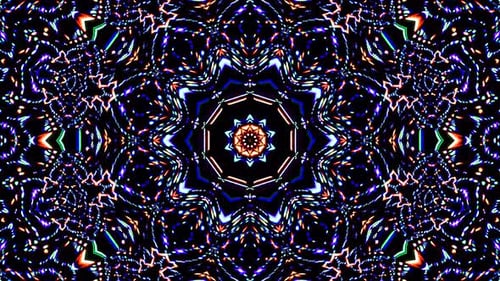 Abstract Light Trails Kaleidoscope Pattern Background