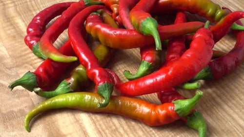 Close Up of Pile of Red Chili Peppers