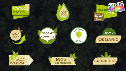 Modern Ecological Badges and Organic Marketing Titles