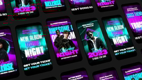 Vibrant Neon Music Event Social Media Reels