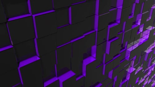 Abstract Geometric Grid with Pulsing Purple Lights Loop
