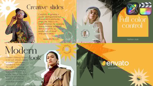 Dynamic Slideshow with Colorful Textured Backgrounds and Geometric Overlays
