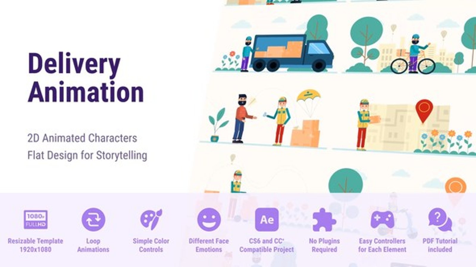Animated Delivery Service Characters for Explainer Videos, Product ...