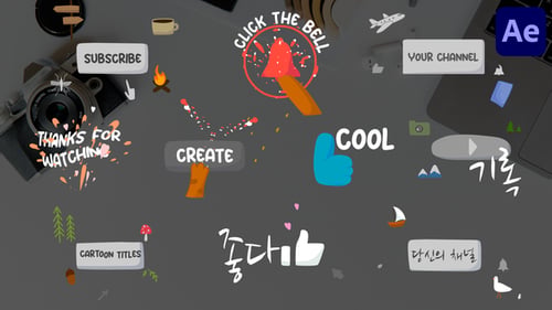Cartoon Kids Subscribers for After Effects