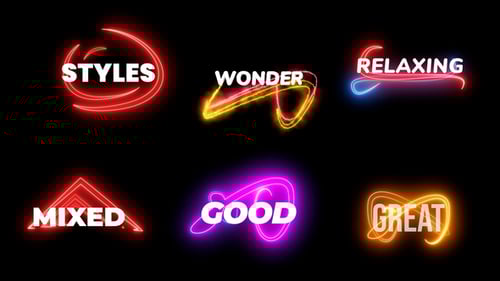 Modern Neon Line Text Title Reveals
