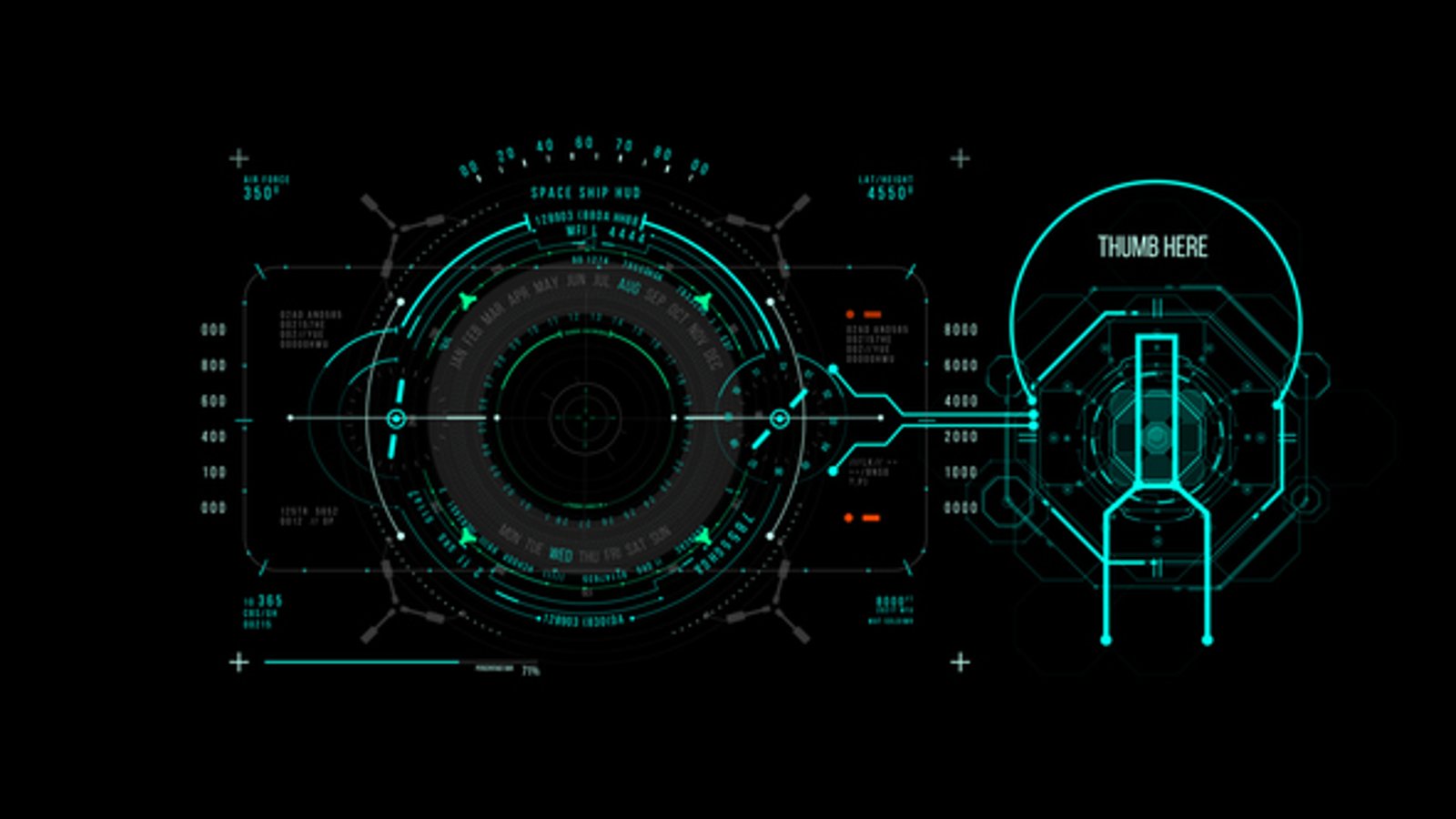 Futuristic HUD Scanner Interface Motion Graphics Display, Elements ft ...