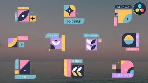 Vibrant Abstract Geometric Titles with Dynamic Text Animation