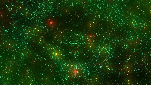 Graphiques animés d'arrière-plan lumineux, particule colorée animée