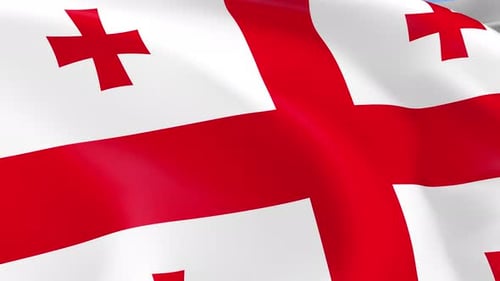 Waving Flag of Georgia Realistic Animation
