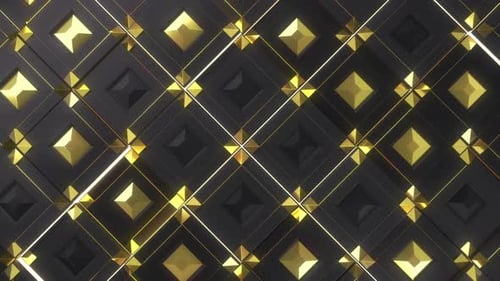 Abstract Black and Gold Geometric Awards Background Loop