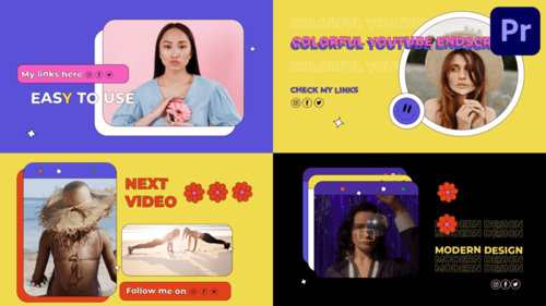 Farbenfrohe Youtube-Endscreens für Premiere Pro
