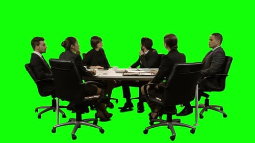 Business Meeting on Green Screen