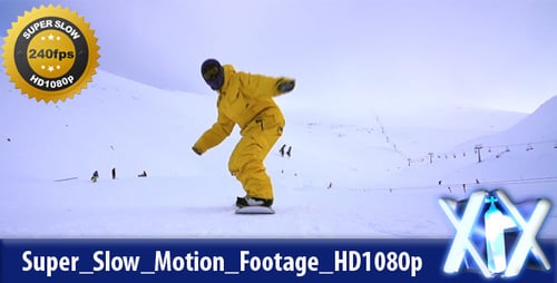Snowboarder springt 240fps