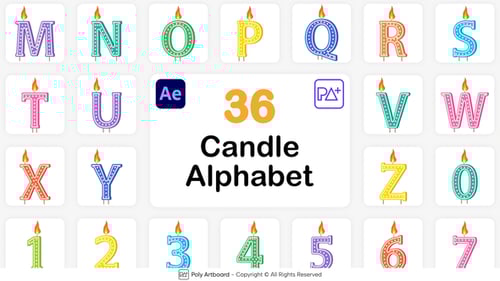 Candle Alphabet For After Effects