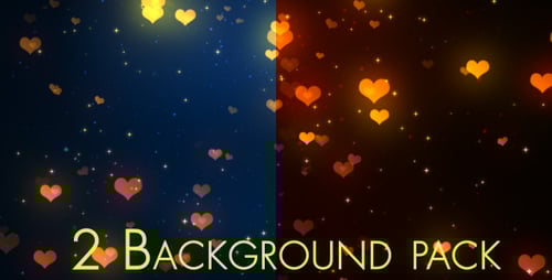 Floating Golden Hearts and Twinkling Stars Background