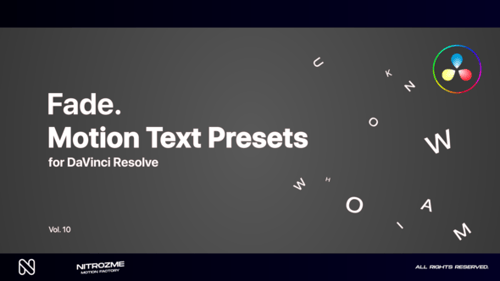Fade Motion Text Presets Vol. 10 for DaVinci Resolve