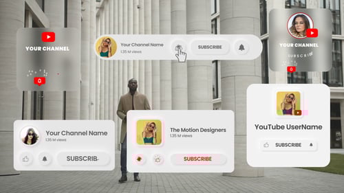 Clean YouTube Subscribe Button and Bell Animation Pack