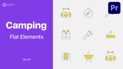 Camping Icons for Premiere Pro Vol. 01