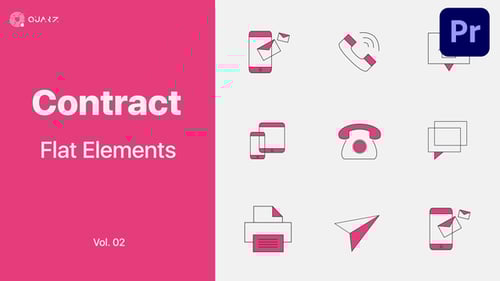 Animated Flat Business and Communication Icons Pack