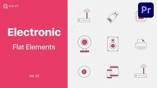 Animated Flat Design Electronic Icons Pack for Modern Projects