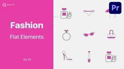 Animated Flat Design Fashion Icons Collection