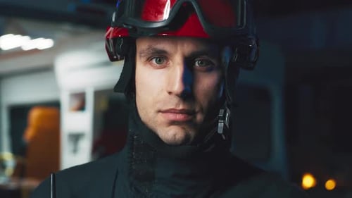 Emergency Service Worker During Rescue Mission