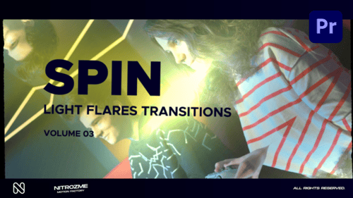 Light Flares Spin Transitions Vol. 03 para Premiere Pro
