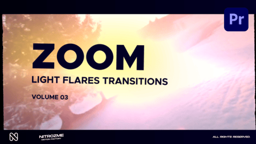 Dynamic Zoom Transitions with Colorful Light Flares